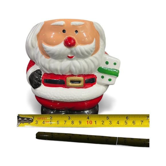 Vintage 1995 Loomco Glazed Santa Claus Candy Jar 6" Tall 6/7" Wide Christmas - Picture 6 of 6